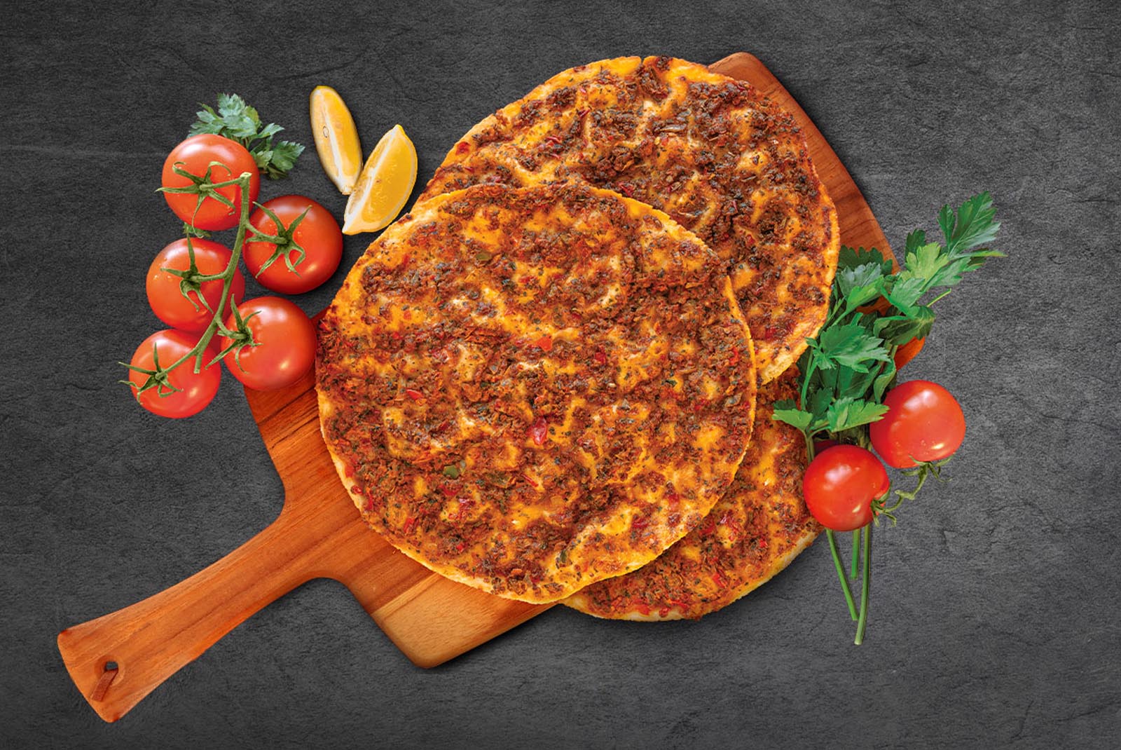 Ohanyan's Cooked Lajmanun on a Cutting Board